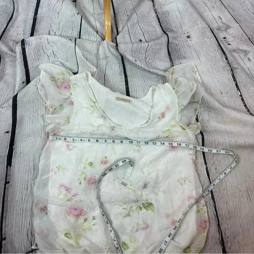 GIUSY floral print lightweight silk top made in italy medium